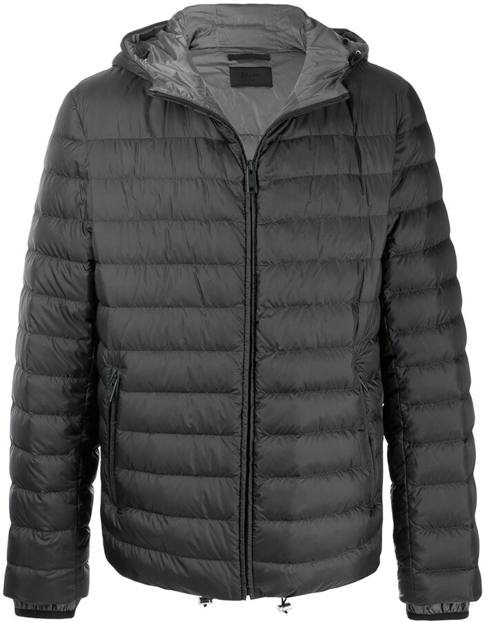 prada hooded down jacket