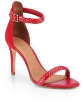 Thumbnail for your product : Joie Roxie Snake-Embossed Leather & Suede Sandals