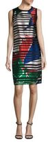 Thumbnail for your product : BOSS Danyna Floral Silk Blend Striped Sheath Dress