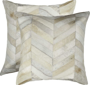 eRug Outlet (Set of Two) Chevron Cowhide Throw Pillows