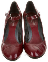 Thumbnail for your product : Sergio Rossi Patent Leather Round-Toe Wedges
