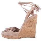 Thumbnail for your product : Aquazzura Suede Peep-Toe Wedges