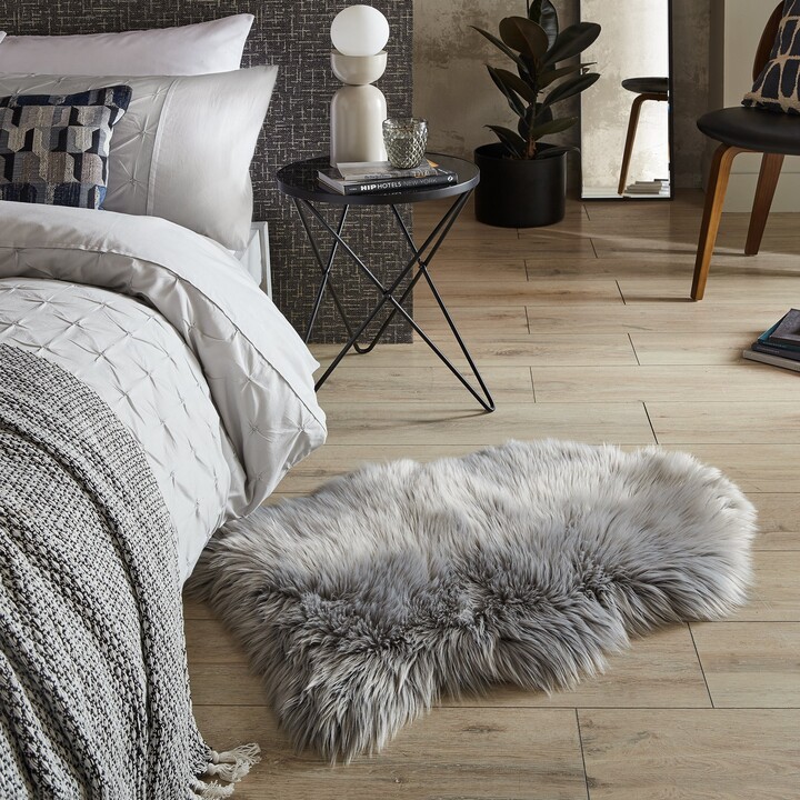 Dunelm Tipped Faux Fur Pelt Rug Grey ShopStyle