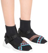 Thumbnail for your product : Prada Neoprene high-top sneakers