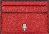 Thumbnail for your product : Alexander McQueen Red Leather Skull Stud Card Holder