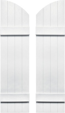 Builders Edge Builders Edge, Standard Four Board Joined w/ Archtop, Board-n-Batten Shutters Pair