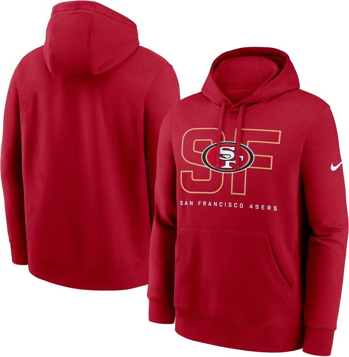 Nike Men's Scarlet San Francisco 49ers Busted Play Club Fleece Pullover Hoodie