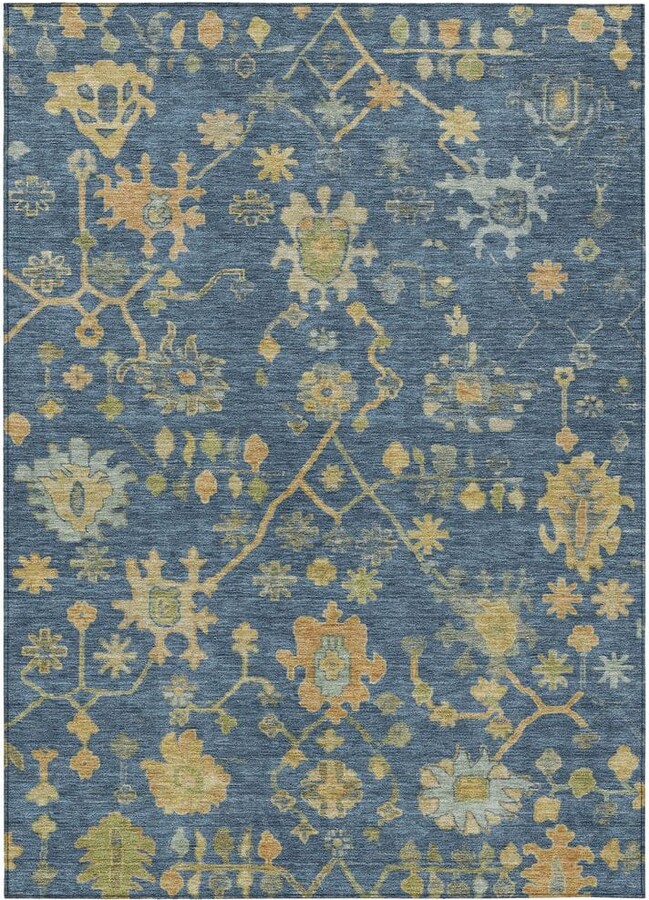 Addison Rugs Chantille Machine Washable Indoor/Outdoor Abstract ACN1930 Navy 8 ft. x 10 ft. Area Rug