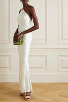 Thumbnail for your product : Cult Gaia Ophelia Open-back Embellished Satin Maxi Dress - Off-white