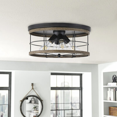 17 Stories 4-Light matte black dimmable industrial ceiling lamps