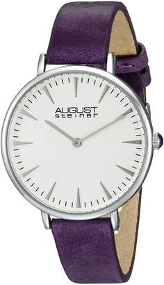 August Steiner Women's AS8187 Round White Dial Two Hand Quartz Strap Watch