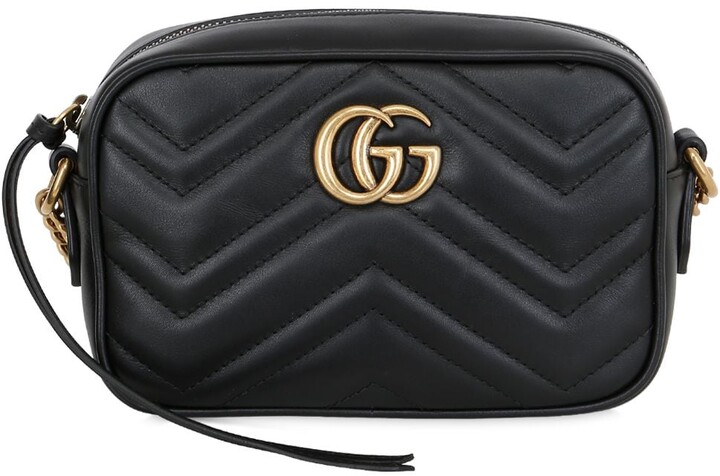 Gucci Gg Marmont Leather Mini Chain Bag (€1.210) ❤ liked on