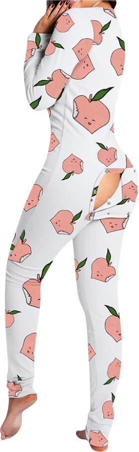 757 Onsies Pyjamas For Women Buttoned Flap Ladies Jumpsuit Pyjama Sets Comfy And Warm Nightwear One Piece Girls Christmas Sleepsuits Shopstyle