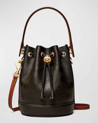 Tory Burch Mini T Monogram Perforated Bucket Bag - ShopStyle