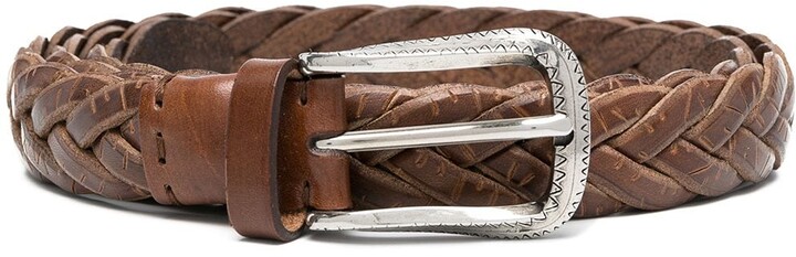 Brunello Cucinelli Woven Leather Belt - ShopStyle