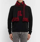 Thumbnail for your product : The Elder Statesman + Nba Chicago Bulls Fringed Intarsia Cashmere Scarf