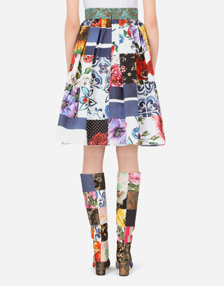 Dolce & Gabbana Patchwork poplin midi skirt