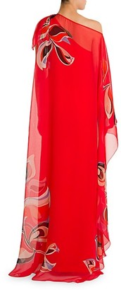 Emilio Pucci Heliconia Print Silk Chiffon Gown