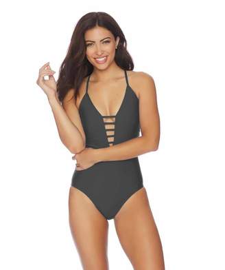 Athena Solid Lace Up One Piece