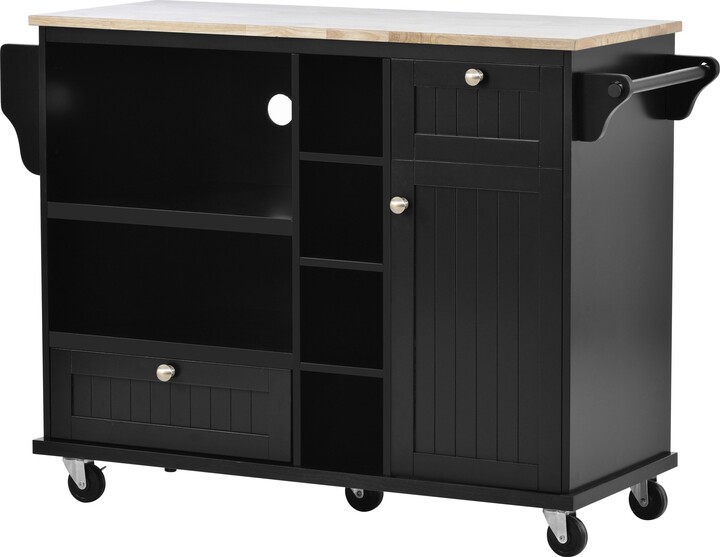 Kitchen Island Cart with Storage and Two Locking Wheels ShopStyle