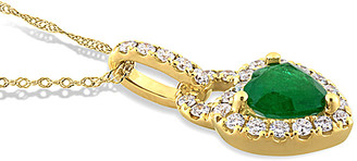 Rina Limor Fine Jewelry 14K 0.91 Ct. Tw. Diamond & Emerald Pendant Necklace