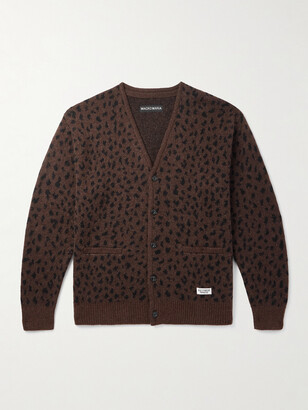 Wacko Maria Leopard Mohair Cardigan in Nude - ShopStyle