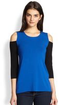 Thumbnail for your product : Bailey 44 Funana Cutout-Shoulder Two-Tone Tee