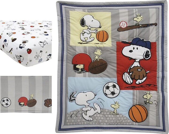 Bedtime Originals Snoopy Sports 3-Piece Crib Bedding Set