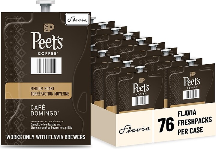 Peet's Coffee Cafe Domingo Coffee Flavia Freshpacks, Medium Roast, 76/Carton (LPC00262)