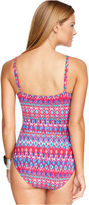 Thumbnail for your product : La Blanca Ikat-Print Twist-Front One-Piece Swimsuit