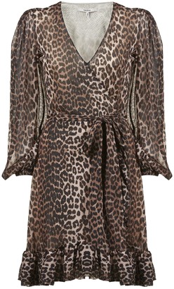 Ganni Leopard Print Wrap Dress - ShopStyle