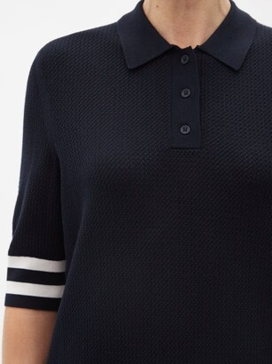 Bogner Ramina Striped-cuff Knit Golf Polo Shirt - Navy Multi