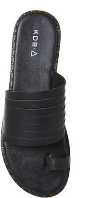 Kelsi Dagger Brooklyn Montana 2 Toe Post Sandals Black Leather