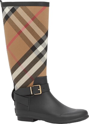 burberry nova check rain boots