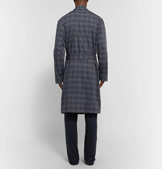 Hanro Fynn Checked Cotton-Flannel Robe