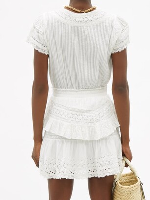 LoveShackFancy Jeromie Crochet-trimmed Cotton-voile Mini Dress - White