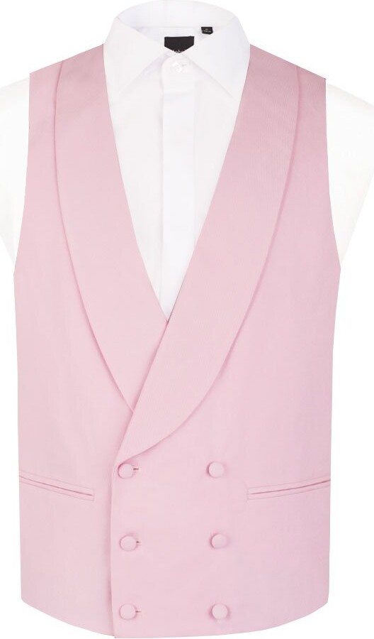 Dobell Light Pink Linen Slim Fit Jacket