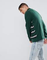 Thumbnail for your product : ASOS Design DESIGN chevron turtle neck jumper with zip in green