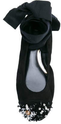 Lanvin crystal-embellished ballerina shoes