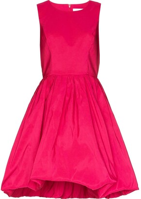 Carolina Herrera Sleeveless Bubble-Hem Silk Dress