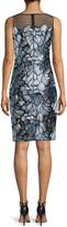 Thumbnail for your product : Adrianna Papell Sequined Floral Embroidered Mesh Sheath Dress