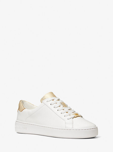 mk shoes white and gold