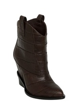 Thumbnail for your product : Giuseppe Zanotti 90mm Croc Embossed Leather Wedged Boots