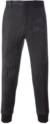 Neil Barrett striped camo print trousers