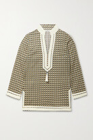 Thumbnail for your product : Tory Burch Tasseled Printed Cotton-voile Tunic