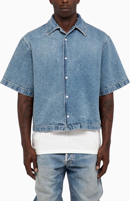 Blue Santropi short-sleeved denim shirt, Acne Studios