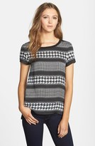 Thumbnail for your product : MICHAEL Michael Kors Woven Print Front High/Low Top (Regular & Petite)