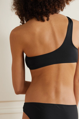 Solid & Striped The Desi Embellished One-shoulder Bikini Top - Black