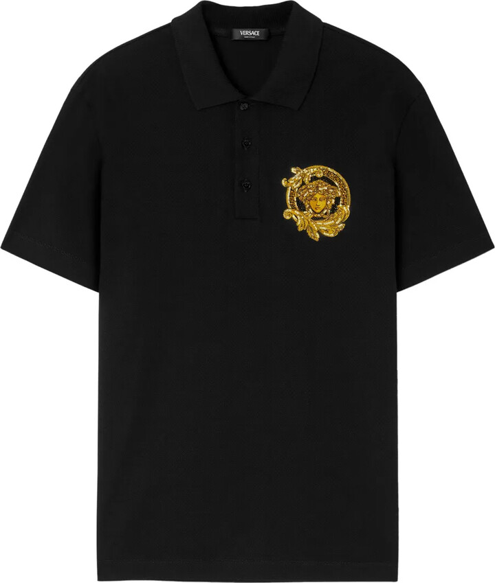 Versace Medusa-appliqué polo shirt