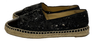black glitter espadrilles